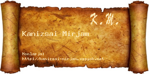 Kanizsai Mirjam névjegykártya